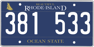RI license plate 381533