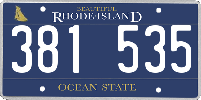 RI license plate 381535