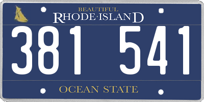 RI license plate 381541