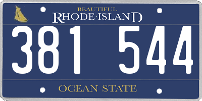 RI license plate 381544