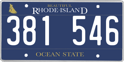 RI license plate 381546