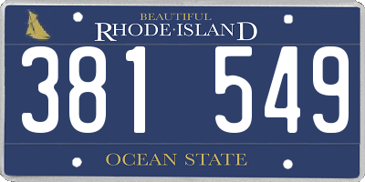 RI license plate 381549
