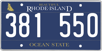 RI license plate 381550