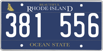 RI license plate 381556