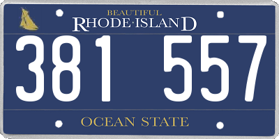 RI license plate 381557