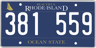 RI license plate 381559