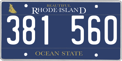 RI license plate 381560