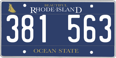 RI license plate 381563