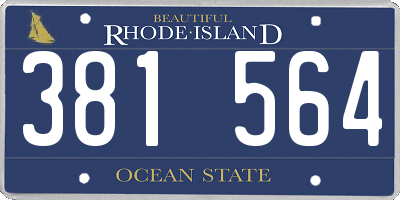 RI license plate 381564