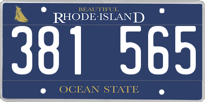 RI license plate 381565