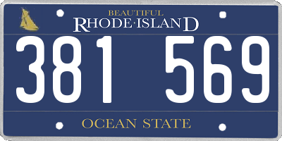 RI license plate 381569