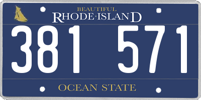 RI license plate 381571