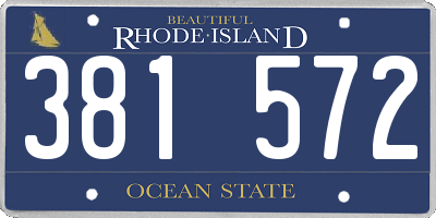 RI license plate 381572