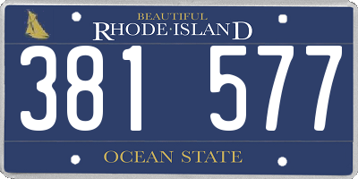 RI license plate 381577