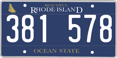 RI license plate 381578
