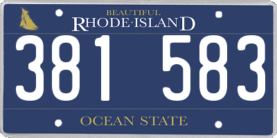 RI license plate 381583