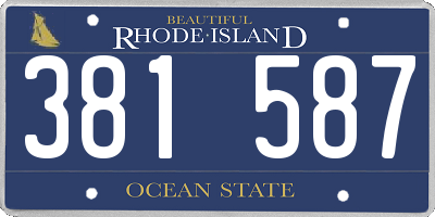 RI license plate 381587