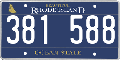 RI license plate 381588