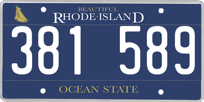 RI license plate 381589