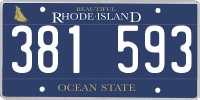 RI license plate 381593