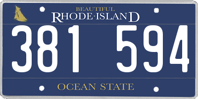 RI license plate 381594
