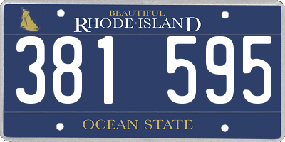 RI license plate 381595