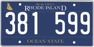 RI license plate 381599