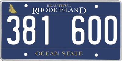 RI license plate 381600