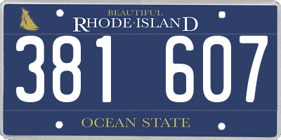 RI license plate 381607