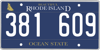 RI license plate 381609