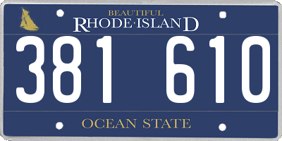 RI license plate 381610
