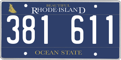 RI license plate 381611