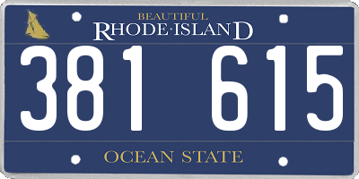 RI license plate 381615