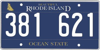 RI license plate 381621