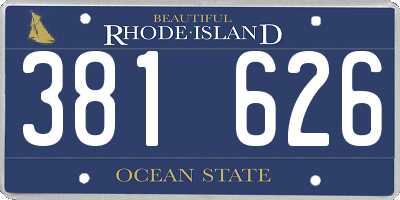 RI license plate 381626