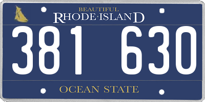 RI license plate 381630