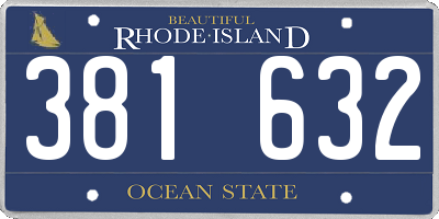 RI license plate 381632