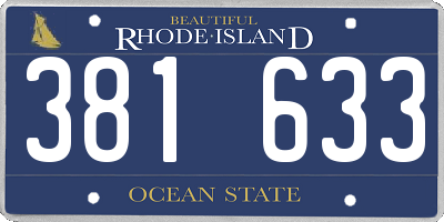 RI license plate 381633