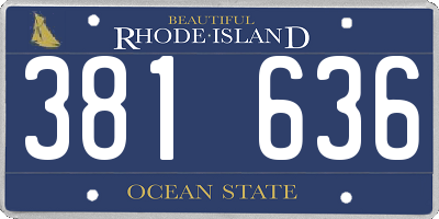 RI license plate 381636