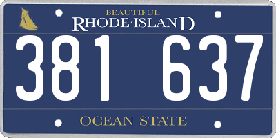 RI license plate 381637