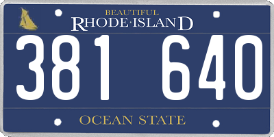 RI license plate 381640