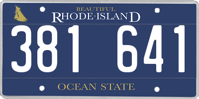 RI license plate 381641