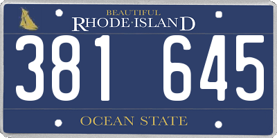 RI license plate 381645