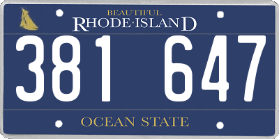 RI license plate 381647