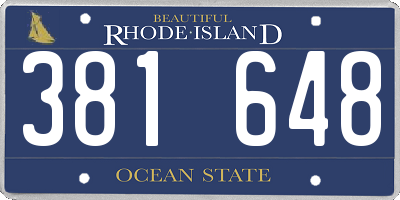 RI license plate 381648