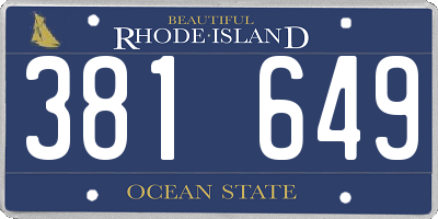 RI license plate 381649