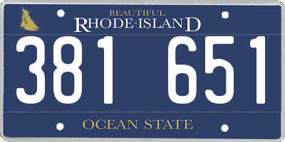 RI license plate 381651