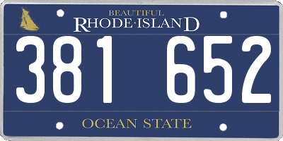 RI license plate 381652