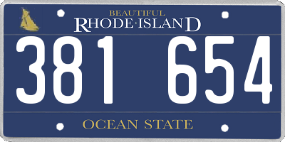RI license plate 381654