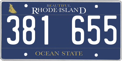 RI license plate 381655